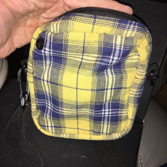Mini Plaid Blue and Yellow Mini Backpack by Holly n Unisex Crossbody Bag Adjusta - Picture 8 of 10